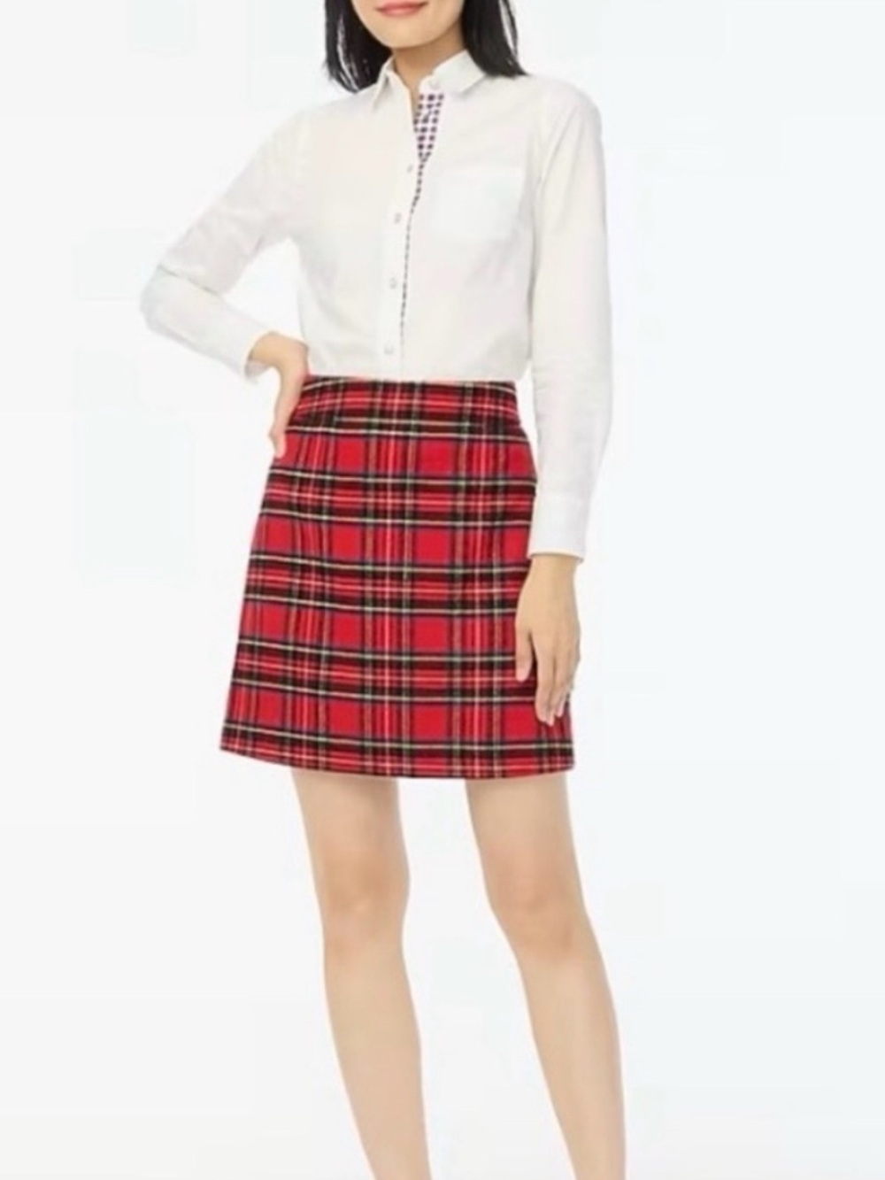 J. Crew Red Tartan Plaid Mini Skirt Size 12